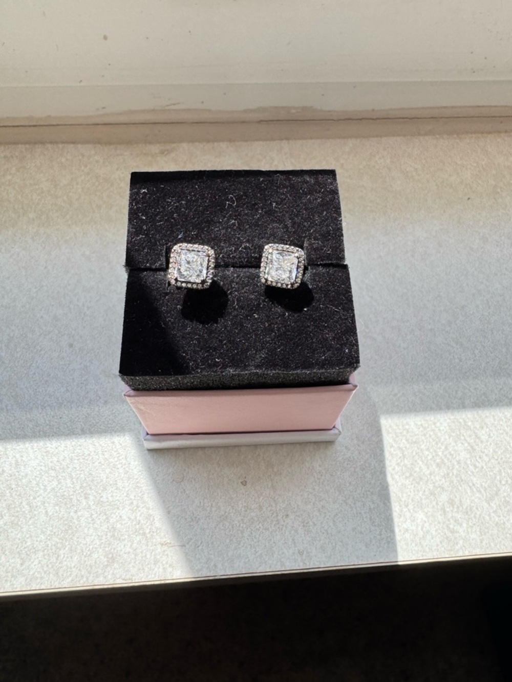 Pandora Square Halo Earrings